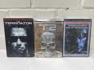 TERMINATOR 1 (1984), 2 (1991), 3 (2003) 3-DVD LOT BRAND NEW ARNOLD SCHARZENEGGER - Picture 1 of 9