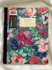 Mintgrüne Punkte liniert Blumen Notizbuch 10 x 8 Neu - Bild 1 von 4