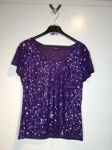 GERRY WEBER Lila Pailletten T-shirt Gr. 38 *top* - Bild 1 von 3