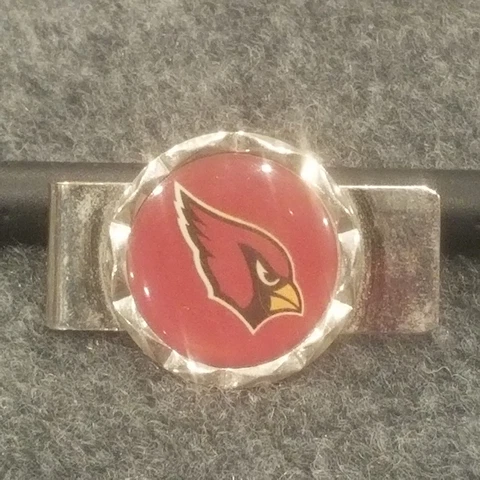 Arizona Cardinals Money Clip Silver Tone Round Circle Logo NFL Football Cover
