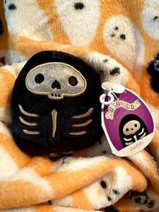 Squishmallows Halloween JUDITH the Iridescent Black Skeleton Mini 4" NWT HTF 💀 - Picture 1 of 4