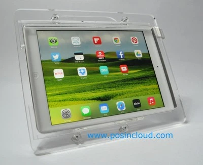 iPad 2/3/4 VESA Security Acrylic Enclosure w Stand for POS, Kiosk, Square Reader - Image 1 of 4