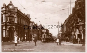 Hull Savings Bank & George St Real photo Postcard unposted - Picture 1 of 2