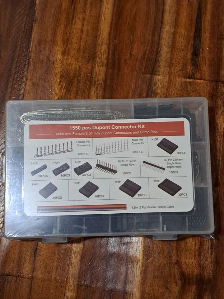 Juego de terminales de kit de conectores Dupont de 1550 piezas cabezal de pasador hembra de paso de 2,54 mm Foto 1 de 1