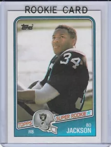 Tarjeta de novato Bo Jackson 1988 Topps Fútbol LOS ANGELES RAIDER $$ RC ¡AFILADA! - Imagen 1 de 2