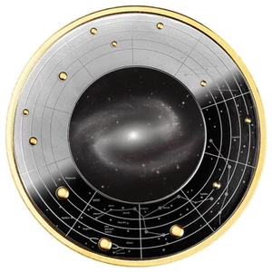 2024 Cameroon Messier 100NGC Galaxy 17.5g Silver Black Proof Coin - Picture 1 of 3