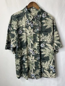 Vintage Portofino Men’s 100% Silk Hawaiian Button Down Shirt Vacation Wear Beach - Picture 1 of 15