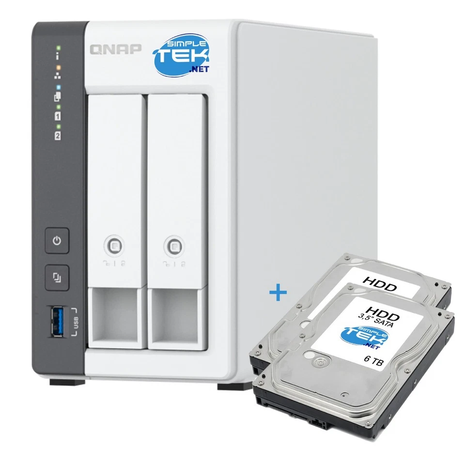 Qnap Ts-216g Nas 2 Slot 3,5/2,5 " 2.5g Lan Rj-45 White With HDD 12tb (2x6tb)_ - Image 1 of 4