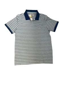 Camisa Polo Original Pingüino Para Hombres Mediana Azul Rayas Cirúleo Clásica Algodón Nueva - Imagen 1 de 10