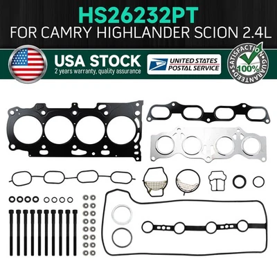 Nuevo juego completo de juntas de culata OEM con pernos aptos para Toyota RAV4 2004-2008 2,4 L 2AZFE Foto 1 de 4