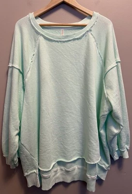 Sudadera Free People Movement One to Beat de gran tamaño talla M verde menta nueva con etiquetas Foto 1 de 4