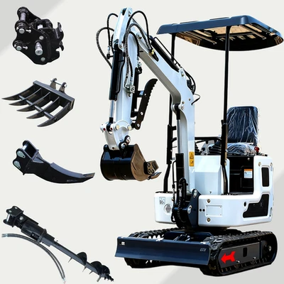 Mini Excavator B&S Engine with Attachments Auger Drill Ripper Quick Hitch Rake - Image 1 of 4