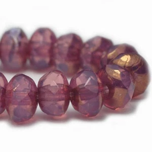 0718, palo de rosa con acabado dorado, rondelle de 3x5 mm, 15 cuentas, (ron3-26) - Imagen 1 de 1