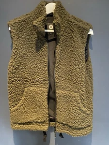 Aspesi Men’s Wool Teddy Fleece Gilet Vest Army Green Size Small - Picture 1 of 5