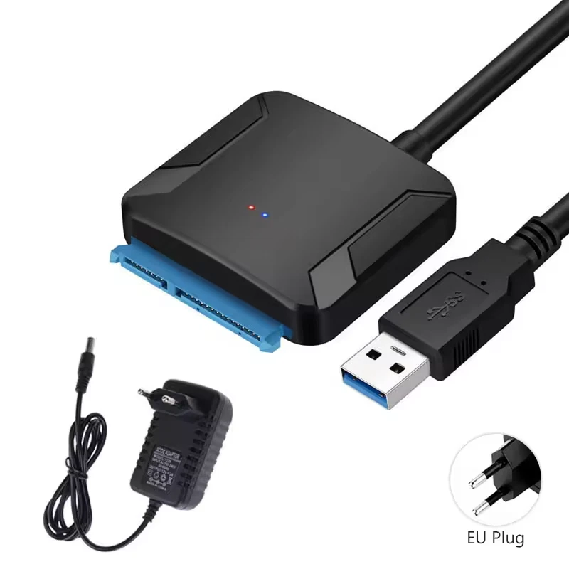 USB 3.0 zu SATA Adapter 2,5"/3,5" HDD SSD + Netzteil 5 Gbit/s - Bild 1 von 4