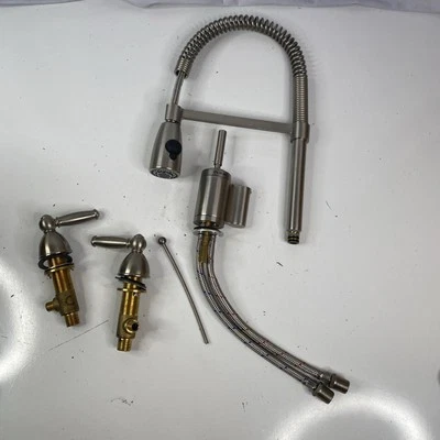 Elkay Three Hole Bridge Faucet w Pull-down Spray Lever Handles - Image 1 of 4