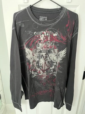 Camiseta gráfica manga larga corte retro para hombre talla 2X Foto 1 de 4