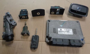VW BEETLE CONVERTIBLE 1.6 8V PETROL ENGINE ECU SET KEY LOCK SET IGNITION LOCK - Picture 1 of 5