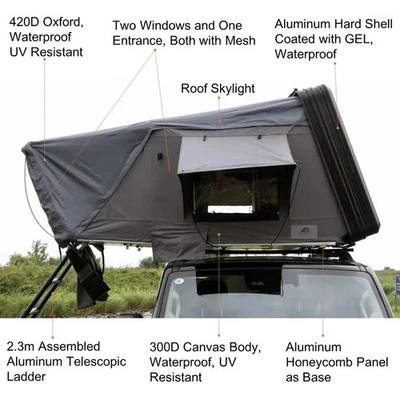 Tienda de techo rígida ABS vehículo camping 4 personas XL Foto 1 de 4