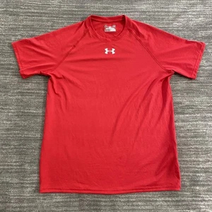 Under Armour Shirt Mens Small Red HeatGear Loose Fit Athletic Performance Tee - Picture 1 of 9