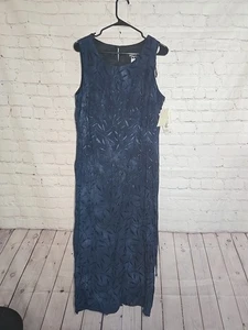 American Vintage Maxikleid neu mit Etikett dunkel Blumen Jacquard Tie Back 90er Grunge Whimsygoth - Bild 1 von 11