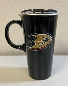 Taza de viaje de cerámica Anaheim Ducks con tapa 16 oz Evergreen NHL con licencia oficial - Imagen 1 de 14