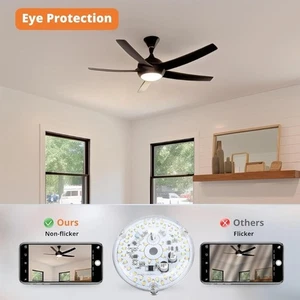 120V 18W LED Ceiling Fan Light Dimmable LED Retrofits Light Board Panel - Bild 1 von 8