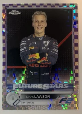 2022 Topps Chrome Formula 1 F2 Future Stars Liam Lawson Purple Checker /199 #81 - Image 1 of 2