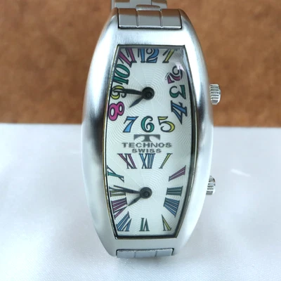 Technos Swiss Dual Time Ladies Quartz Watch White Dial Double Face 22 x 38mm - Image 1 of 4