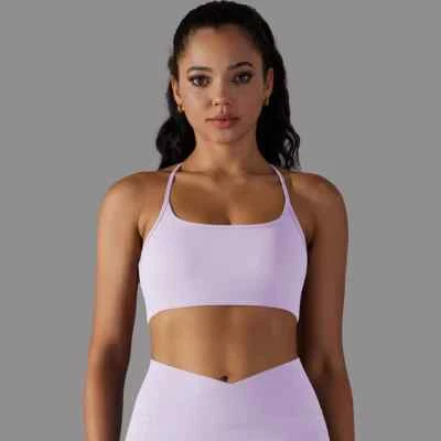 Sujetador deportivo entrecruzado espalda mujer push up entrenamiento atlético yoga sujetador acolchado Foto 1 de 4