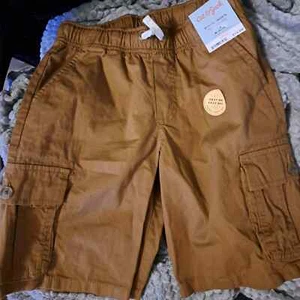 NWT KIDS Cat & Jack Khaki Drawstring Elastic With Pocket Shorts Size M 8/10 - Picture 1 of 5