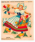 Vintage 1955 Era Jaco Lac Lacquer Color Decals Sheet 301 Holland Dutch Woman