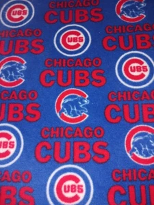 New Fabric Traditions MLB Chicago Cubs Fleece Red/Blue Logo 56x72” - Picture 1 of 4