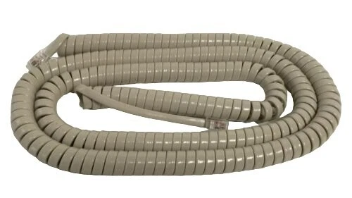 25 Foot Long Handset Cord ITT Cortelco Desk & Wall Phone Ash Beige Tan 2500 2554 - Image 1 of 1