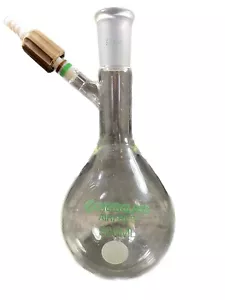 CHEMGLASS 500mL Airfree Shlenk Single Neck Reaction Flask Valve 24/40 AF-0520-27 - Picture 1 of 6