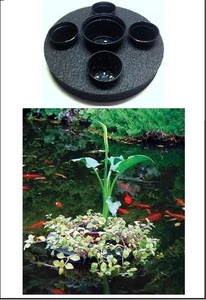 Reloj de Sol 16" Isla Flotante Plantador-koi-estanque-jardín de agua-olla-plantador-acuático - Imagen 1 de 4