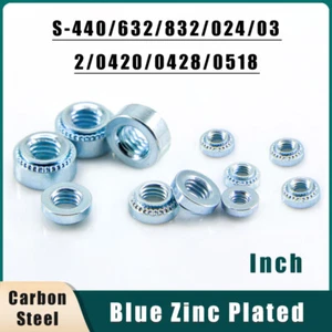 Rivet Nuts Inch Threaded Insert Fastener Blue Zinc Plated Carbon Steel Rivnuts - Picture 1 of 29