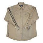 Men's Wrangler Cowboy Cut Authentic Work Western Shirt Snaps Size 2Xl Tall Khaki