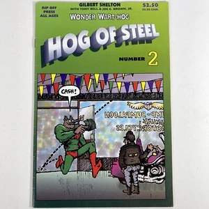 Wonder Wart-Hog Hog Of Steel # 2 fumetto vintage 1995 Gilbert Shelton 1° - Foto 1 di 9
