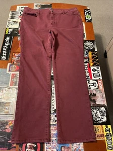 Dress Barn Denim Jeans Women’s Stretch Burgundy Pants Size 16 - Picture 1 of 5