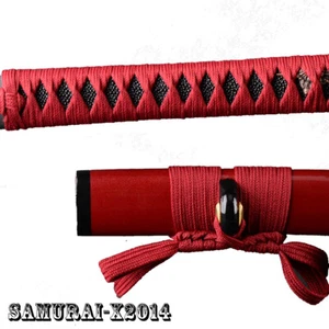 Dark Red Synthetic Silk Ito Sageo Wraping Cord for Japanese Samurai Sword Katana - Picture 1 of 2