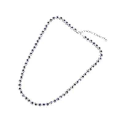 COLLANA OTTAVIANI Da Donna Argentata In OTTONE Placcato Con Zirconi Blu 500765C - Immagine 1 di 4