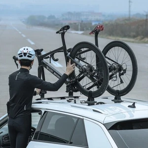 Bicycle Suction Cup Rooftop Rack Car Roof Vacuum Bike Rack Carrier For Two bikes - Picture 1 of 15
