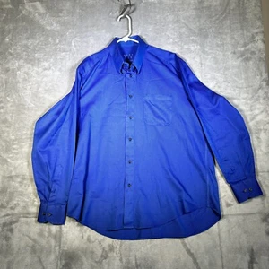 Viv Mens Dress Shirt Blue Made in Italy Long Sleeve Soft Twill French Cuff - Picture 1 of 8