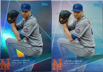 Jacob deGrom NEW YORK METS 2020 TOPPS X STEVE AOKI RAINBOW FOILBOARD + BASE 60 - Image 1 of 4