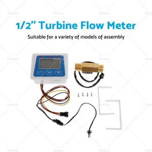 1/2'' Digital LED Turbine Gauge Kerosene Fuel Water Flow Meter Sensor Meter - Picture 1 of 7