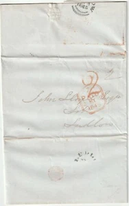 1845 ROTER HANDTRUCK 2 LONDON BEZAHLTER BRIEF AN JOHN LLOYD LUDLOW RE RECHTSFÄLLE UPP - Bild 1 von 3