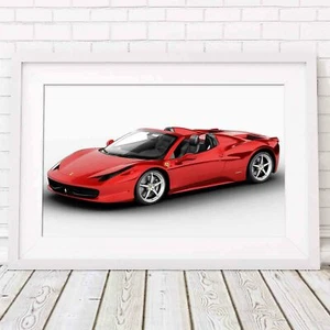 FERRARI SPIDER 458 - Car Poster Picture Print Sizes A5 to A0 **FREE DELIVERY** - Bild 1 von 14