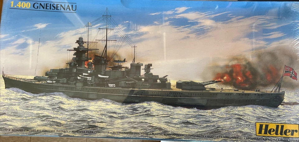Heller #81080 1 400th Scale Gneisenau Battleship Plastic Kit Rd JG