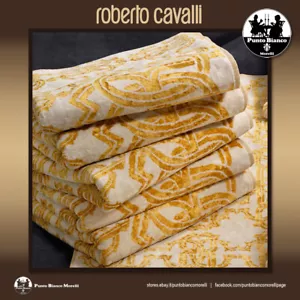 ROBERTO CAVALLI HOME | LOGO GOLD Set asciugamani in spugna per bagno - Imagen 1 de 8